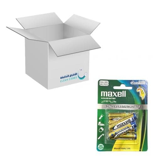 كرتون | Maxell | بطاريات الكالاين تدوم لفترة أطول حجم AAA - ( 6 عبوات )
