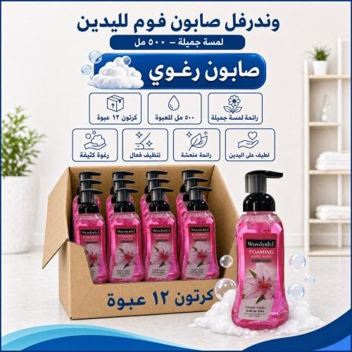 كرتون | وندرفل | صابون فوم لليدين لمسة جميلة 500 مل ( 12 عبوة )