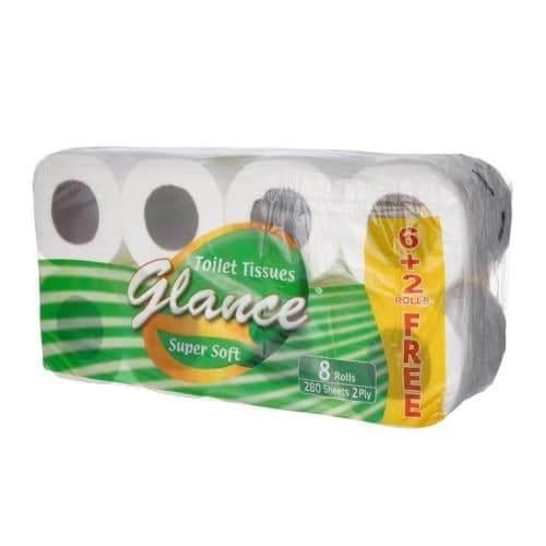 Glance – Soft Toilet Paper 280 Double Sheets – 8 Rolls